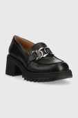 Шкіряні туфлі Charles Footwear Kiara жіночі колір чорний каблук блок Kiara.Loafer (2968062)