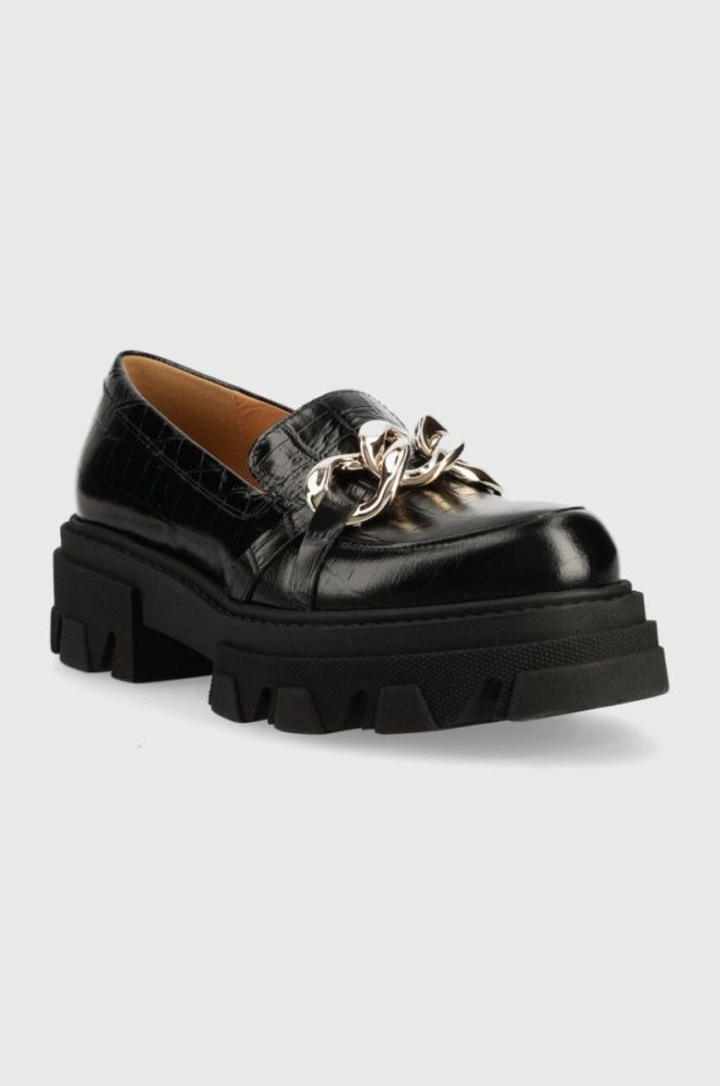 Шкіряні мокасини Charles Footwear Mey жіночі колір чорний на платформі Mey.Loafer фото 2