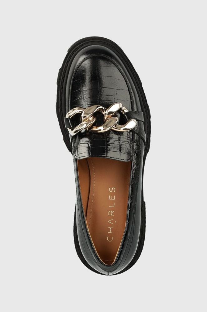 Шкіряні мокасини Charles Footwear Mey жіночі колір чорний на платформі Mey.Loafer фото 4