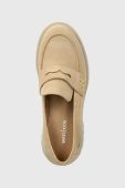 Замшеві мокасини Wojas жіночі колір бежевий на платформі