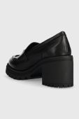 Шкіряні туфлі Wojas колір чорний каблук блок 4620751