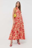 Бавовняна сукня Beatrice B колір червоний maxi розкльошена
