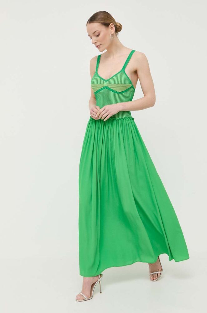 Сукня Beatrice B колір зелений maxi розкльошена (3245796)