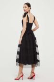 Сукня Nissa колір чорний midi розкльошена (3210187)