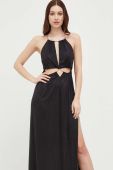 Сукня Nissa колір чорний maxi розкльошена