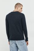 Вовняний светр Solid чоловічий колір синій
