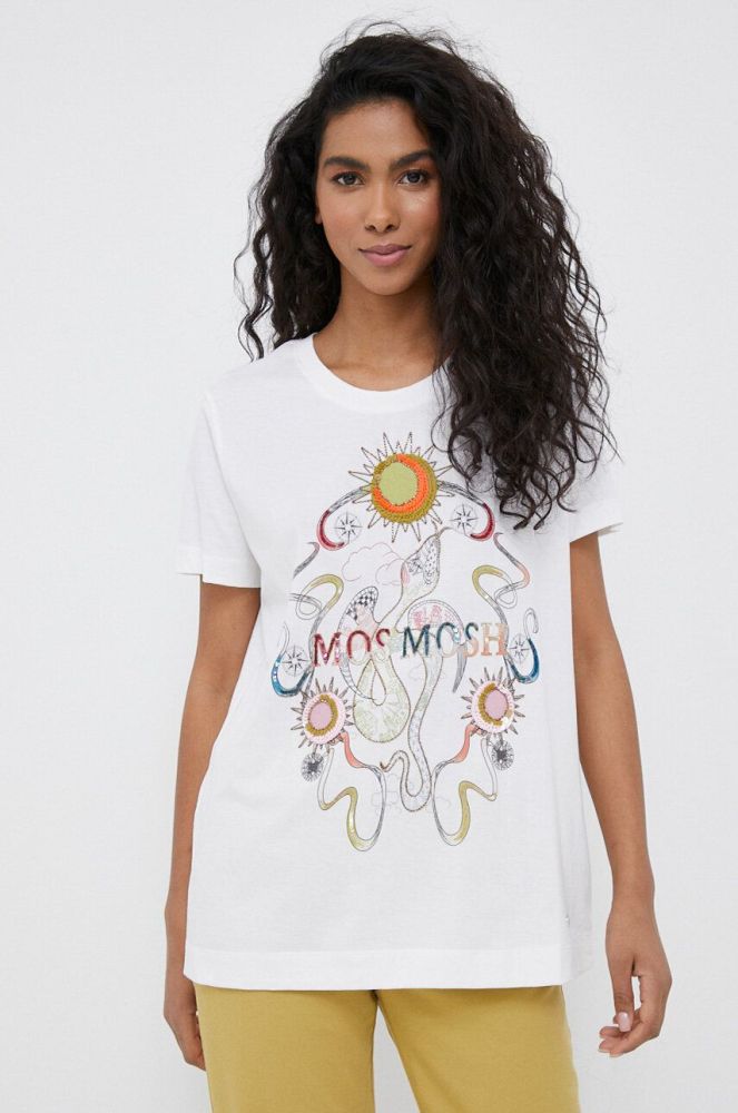 Бавовняна футболка Mos Mosh колір білий (3192452)