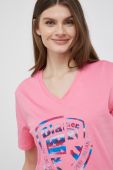 Бавовняна футболка Blauer колір рожевий (3118715)