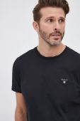 Бавовняна футболка Gant колір чорний однотонний (1803770)