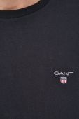 Бавовняна футболка Gant колір чорний однотонний (1803770)
