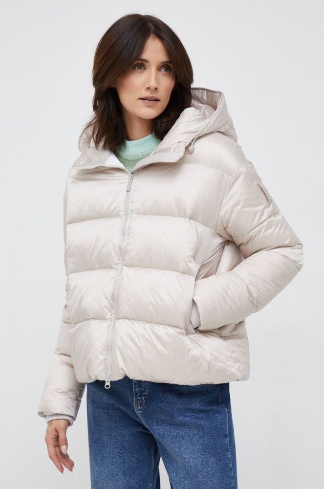 Пухова куртка Bomboogie жіноча колір сірий зимова oversize