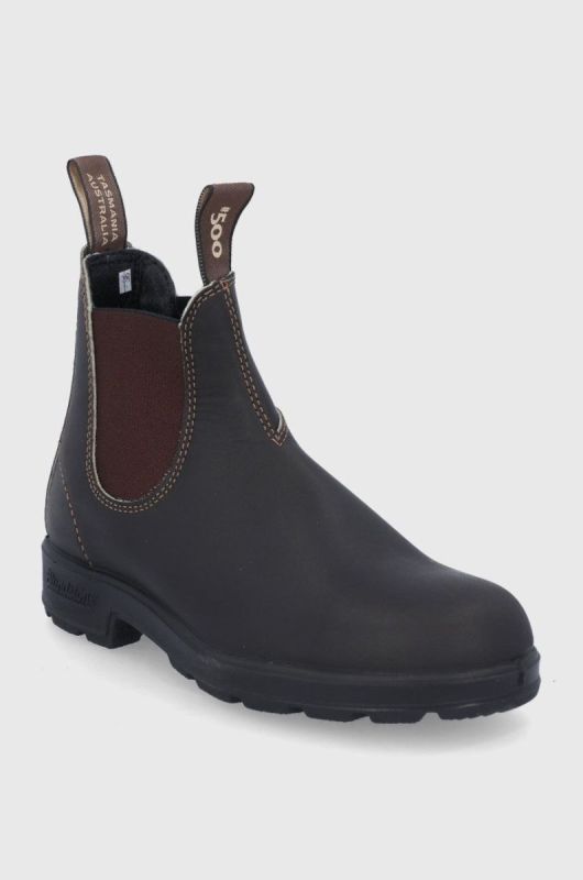 Шкіряні черевики Blundstone 500 жіночі колір коричневий на плоскому ходу фото 2