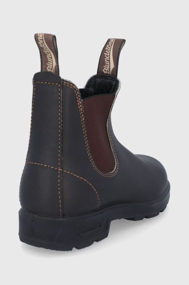 Шкіряні черевики Blundstone 500 жіночі колір коричневий на плоскому ходу фото 3