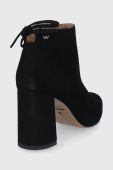 Шкіряні черевики Wojas жіночі колір чорний каблук блок (1783320)