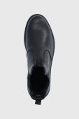 Шкіряні черевики Wojas жіночі колір чорний на плоскому ходу утеплене