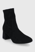 Замшеві черевики Wojas жіночі колір чорний каблук блок (1785544)