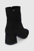 Замшеві черевики Wojas жіночі колір чорний каблук блок (1785544)