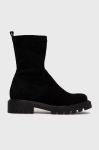 Замшеві черевики Wojas жіночі колір чорний каблук блок (1854719) Замшеві черевики Wojas жіночі колір чорний каблук блок (1854719)