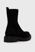 Замшеві черевики Wojas жіночі колір чорний каблук блок (1854719)