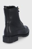 Шкіряні черевики Wojas жіночі колір чорний на плоскому ходу злегка утеплена (1784121)