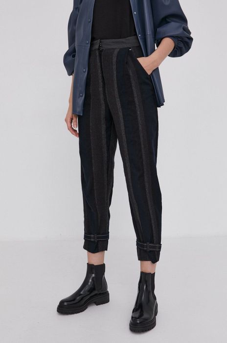 Штани Beatrice B жіночі колір синій пряме висока посадка