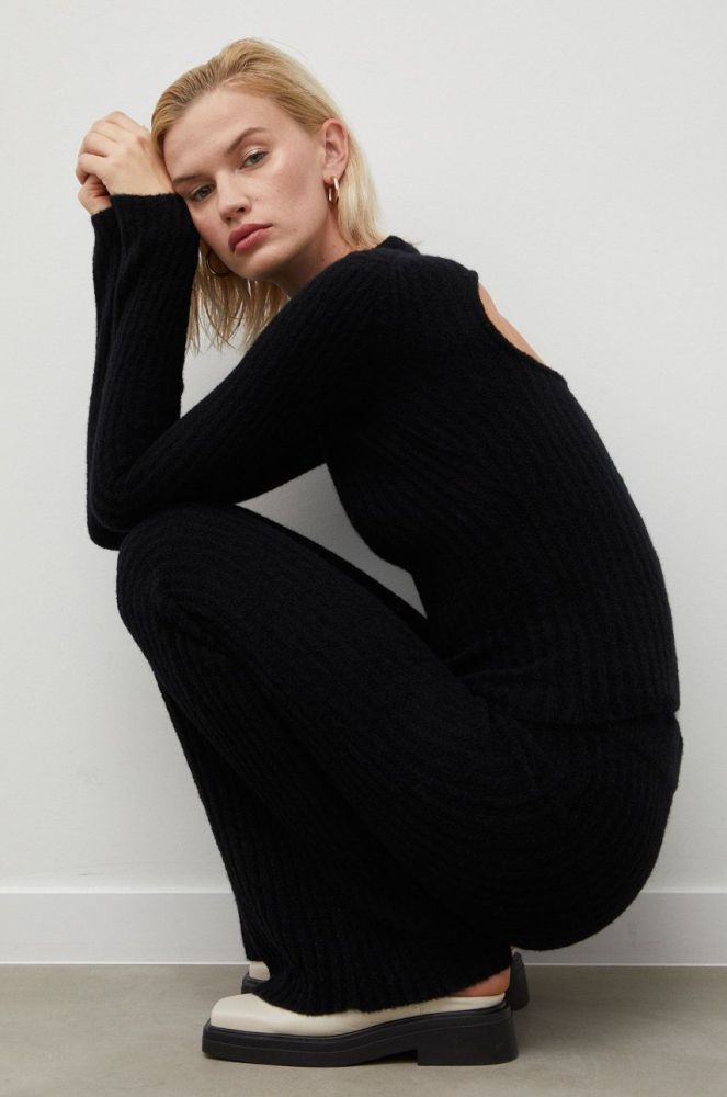 Вовняний светр Herskind жіночий колір чорний легкий (2674916)