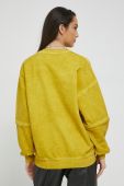 Бавовняна кофта HUF жіноча колір жовтий з аплікацією