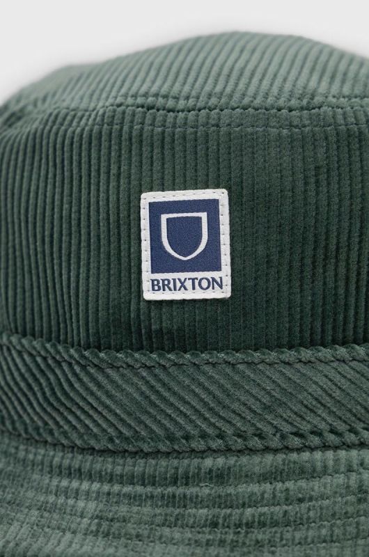 Вельветовий капелюх Brixton колір зелений з бавовни фото 2