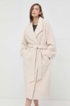 Вовняне пальто Notes du Nord Enya колір бежевий перехідне Вовняне пальто Notes du Nord Enya колір бежевий перехідне