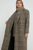 Вовняне пальто Herskind Wanda перехідне oversize колір барвистий