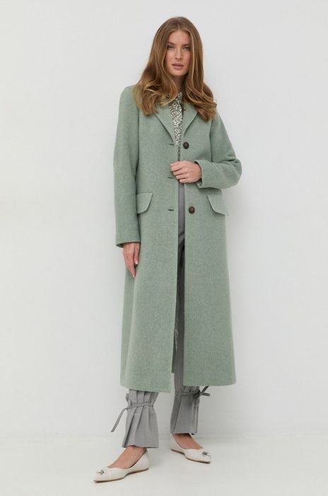 Вовняне пальто Beatrice B колір зелений перехідний