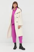 Пальто з домішкою вовни Liviana Conti колір бежевий перехідний oversize