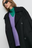 Пальто Liviana Conti жіночий колір чорний перехідний двобортний