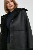 Шкіряна куртка Liviana Conti жіноча колір чорний зимова