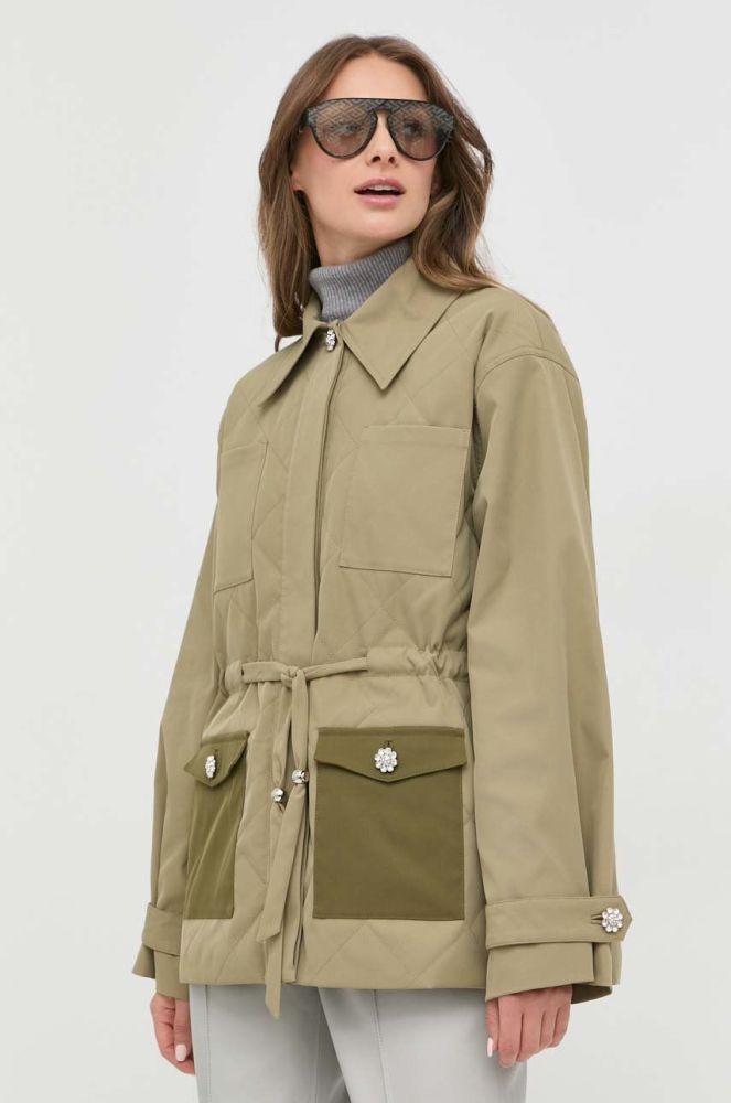 Куртка Custommade жіноча колір зелений перехідна