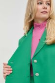 Піджак Custommade Finja колір зелений двобортний однотонна