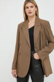 Піджак з домішкою вовни Herskind Lilith колір коричневий oversize однотонний