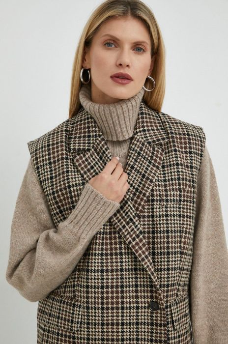 Вовняний жилет Herskind Walter oversize колір барвистий