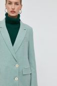 Вовняний піджак Beatrice B Giacca колір бірюзовий двобортний меланж