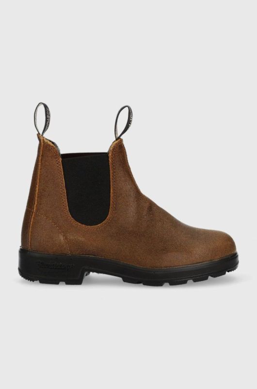 Шкіряні черевики Blundstone жіночі колір коричневий на плоскому ходу