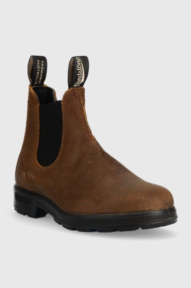 Шкіряні черевики Blundstone жіночі колір коричневий на плоскому ходу фото 2