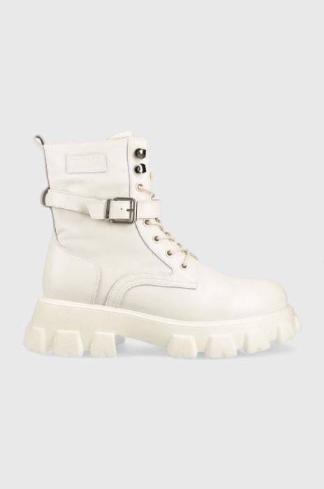 Черевики GOE жіночі колір білий на плоскому ходу злегка утеплена Черевики GOE жіночі колір білий на плоскому ходу злегка утеплена