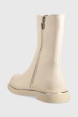 Шкіряні черевики GOE жіночі колір бежевий на плоскому ходу злегка утеплена (2628141)