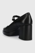 Шкіряні туфлі Wojas колір чорний каблук блок (2662539)
