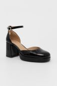 Шкіряні туфлі Wojas колір чорний каблук блок (2662546)