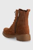 Замшеві черевики Wojas жіночі колір коричневий на плоскому ходу Замшеві черевики Wojas жіночі колір коричневий на плоскому ходу