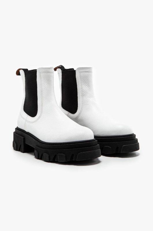Шкіряні черевики Charles Footwear жіночі колір білий на платформі фото 2
