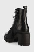 Шкіряні черевики Wojas жіночі колір чорний каблук блок утеплене