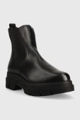 Шкіряні черевики Wojas жіночі колір чорний на платформі (2846391)