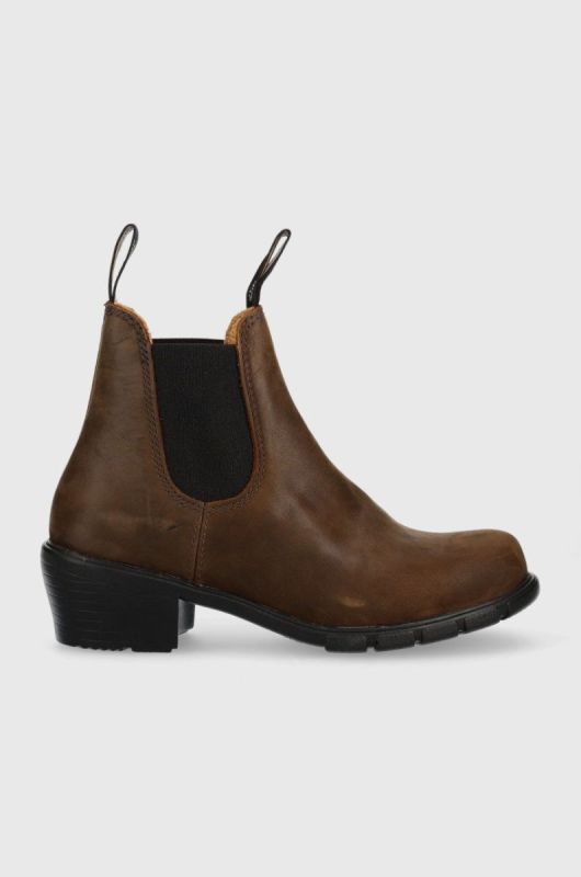 Шкіряні черевики Blundstone 1673 жіночі колір коричневий каблук блок